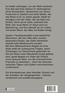 Texte beschreiben Evas verborgenes Leben im Keller, ihren Kampf gegen Bedrohungen und Lenas Einsatz für Missbrauchsopfer.