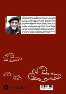 Ein Mann mit Brille und Mütze links; Text beschreibt den Wechsel eines Zeitoffiziers in die Wirtschaft. Rote Fläche, Wolkenmuster. 