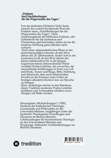 „Psalmen sind Nachtherbergen für die Wegwunden des Tages.“ Herausgeber: Michael Kappes, Studium der Theologie und Philosophie.