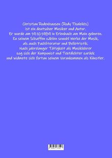 Weiße Schrift auf lila Hintergrund beschreibt Christian Rodenhausen als deutschen Musiker und Autor, geboren 1989.