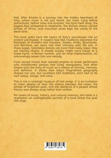 Text über "Folk After Empire": Reise ins Herz Italiens, wo Musik lebt. Erforscht Klangschichten, Traditionen, Geschichte, Klänge.