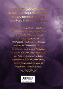 Texte in goldener Schrift auf violettem Hintergrund: 
"Manchmal beginnt Veränderung nicht mit einem Krieg. Sondern mit einem einzigen, gestohlenen Blick [...]"