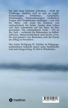 Ein Jahr lang Gedichte schreiben. Erinnerungen, Erlebnisse, Selbstreflexion. Wolfgang W. Schüler, Pädagoge aus Wiesbaden. Blaue Hintergrundgestaltung.