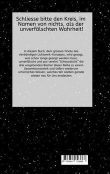 Ein graues Rechteck mit Text: "Schliesse bitte den Kreis, im Namen von nichts, als der unverfälschten Wahrheit!"