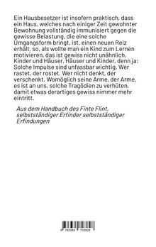 Text über die Immunisierung eines Hauses durch Besetzung und die Wichtigkeit neuer Anreize.Zitat aus dem Handbuch eines Erfinders.