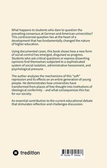 Texte über studentische Meinungen an Universitäten, soziale Kontrolle, ideologische Konformität und Bildungsdebatten.