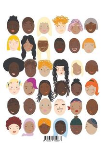 Das Bild zeigt eine Illustration mit 35 verschiedenen, stilisierten menschlichen Gesichtern, vielfältig gestaltet.