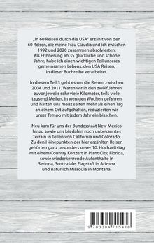 Text über Reisen in den USA von 1992 bis 2020, einschließlich Erlebnissen in New Mexico und anderen Bundesstaaten.