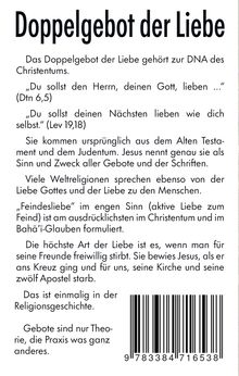 „Doppelgebot der Liebe“: Zitate aus Bibel, historische und religiöse Erläuterungen. Unten ein Barcode.