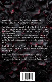 Ein Text über Liebe als Chemie und Fluch, Emilias dunkle Reise, Verlangen, Schmerz, Macht. Schwarze Rosen im Hintergrund.