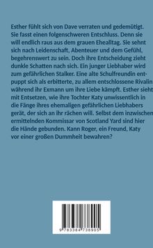 Ein Klappentext schildert Esther, die Verrat von Dave erlebt hat, und die daraufhin einen riskanten Entschluss fasst. Ein Barcode ist darunter.