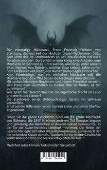 Text und Handlung im Fokus: Ein ehemaliger Militärarzt untersucht Morde in Böhmen, mit mysteriösen und übernatürlichen Elementen.