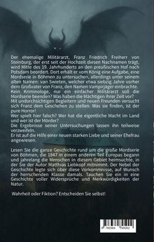Text über Franz Friedrich von Steinburgs Auftrag, Mordserie in Böhmen zu untersuchen. Erwähnt Spannung und Mystik.