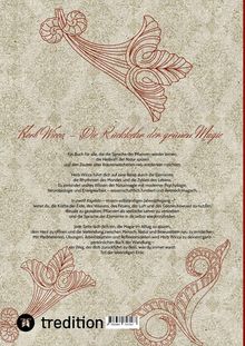 Herb Wicca – Die Rückkehr der grünen Magie. Ein Buch über Pflanzen, Naturmagie, Elemente und Meditation. Verziert mit roten Ornamenten.