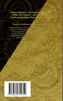 Text über Robert Ashford, Schauspieler und Duke von Carham. Goldener Hintergrund, schwarzes Muster, Barcode unten.