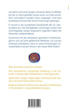 Text: Leo kehrt nach einer langen, einsamen Reise im Weltall... Szenen, mit einem fulminanten Schluss. 
Illustration: Bunte Spirale.