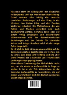 Text: Herausforderungen der deutsch-russischen Beziehungen. Im unteren Bereich ein Barcode. Hintergrund in Schwarz.