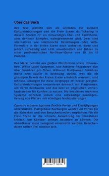 Texte: "Über das Buch", beschreibt Ticketing-Herausforderungen und -Lösungen für kleinere Kultureinrichtungen und die Freie Szene.