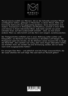 Text über Manuel Garcías Geschichten. Logo mit stilisiertem "MG" über "MANUEL GARCIA".