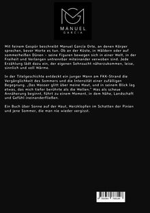 Oben ein Logo mit den Buchstaben "MG" und "MANUEL GARCIA". Darunter ein Text über Erinnerungen an einen unvergesslichen Sommer.