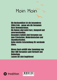 "Moin Moin" steht in großer, lockerer Schrift. Hintergrund: mintgrün oben, pink unten. Klein unten rechts: "tredition" Logo mit Text.