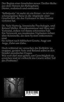 Ein Text über eine neue, packende Thriller-Reihe, die sich um Selbstjustiz und moralische Dilemmas dreht. Unten: Mann im Wald.
