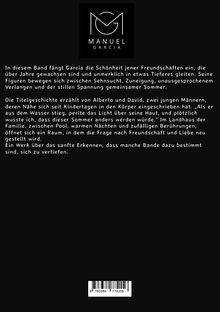 Oben ein Logo mit den Buchstaben "MG" und "Manuel Garcia". Darunter Text über Freundschaft und Erkennen von tiefen Banden.