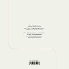 Auf hellbeigem Hintergrund steht zentral: „Wenn ein Unternehmen in seiner Identität erkannt ... wird aus Herkunft Zukunft.“ Darunter ist ein ISBN und ein Barcode.