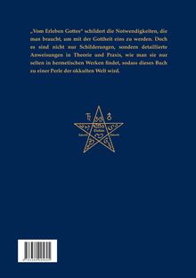 Oben Text über die Bedeutung eines Buches zur Gottheit; unten ein Pentagramm mit Symbolen und Wörtern.