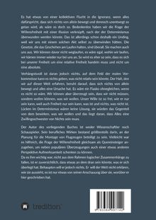Ein längerer Text behandelt Themen wie Willensfreiheit, Determinismus und individuelle Perspektive. Unten steht das Logo von "tredition".