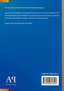 Text über EU-Verordnung 2026/808, Verlagsname unten links, ISBN unten rechts. Hintergrund: blau mit farbigen Streifen.
