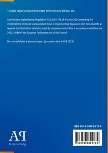 Text über EU-Rechtsakte, Hinweis auf eine Durchführungsverordnung. Unten ein Logo mit "Antiphon Verlag".