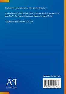Text zur EU-Verordnung über restriktive Maßnahmen gegen Iran wegen militärischer Unterstützung Russlands. 