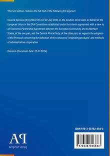 EU-Entscheidungstext vom 22. Juli 2024 über eine Position im EPA-Ausschuss. Unten: „Antiphon Verlag“ und ISBN.