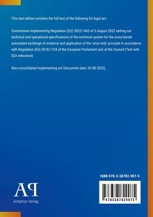EU-Verordnungstext über den automatisierten Beweisaustausch. Blaues Buchcover, Antiphon Verlag, ISBN 978-3-38782-907-5.
