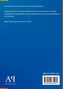Regulation (EU) 2021/1139 zur Einrichtung des Europäischen Meeres-, Fischerei- und Aquakulturfonds. Blauer Hintergrund.