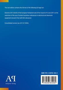 Text über EU-Richtlinie zu gefährlichen Stoffen, konsolidierte Version ab 2026; blaues Cover mit Antiphon Verlag und ISBN.