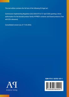 EU-Rechtsakt Volltext, Verlag: Antiphon Verlag, ISBN 978-3-38783-429-1. Titel auf blauem Hintergrund mit Farbakzent.