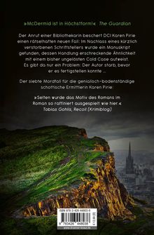Ein Zitat von "The Guardian" lobt McDermid. Beschreibung eines Kriminalfalls von DCI Karen Pirie. Malerische Landschaft.