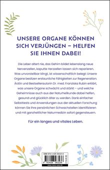 "UNSERE ORGANE KÖNNEN SICH VERJÜNGEN – HELFEN SIE IHNEN DABEI!" Botanische Illustration mit floralen Elementen.