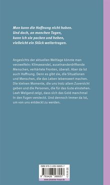Motto über Hoffnung. Text über globale Krisen und Hoffnungsmomente. ISBN 978-3-426-56805-7. Preis: 20,00 €.