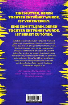 Bunter Hintergrund: „EINE MUTTER, DEREN TOCHTER ENTFÜHRT WURDE, IST VERZWEIFELT. EINE ERMITTLERIN, ... BEREIT ZU TÖTEN.“