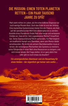 DIE MISSION: EINEN TOTEN PLANETEN RETTEN – EIN PAAR TAUSEND JAHRE ZU SPÄT. Illustration: Eine karge, orange-gelbe Landschaft.