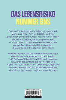 "DAS LEBENSRISIKO NUMMER EINS" in kräftigen Buchstaben. Text zu Einsamkeit und ihren gesundheitlichen Folgen.