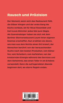 **Rausch und Präzision** - Text über die Eröffnung und Magie eines Restaurants von Quereinsteigern in Berlin. Hintergrund: rot.