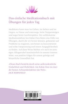 "Das einfache Meditationsbuch mit Übungen für jeden Tag." Eine rosa Lotusblüte oberhalb des Titels. Zitat von Jack Kornfield.
