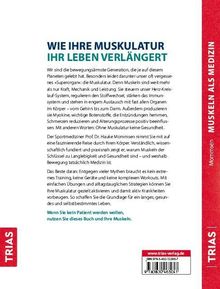 "WIE IHRE MUSKULATUR IHR LEBEN VERLÄNGERT" steht oben in grüner und schwarzer Schrift.