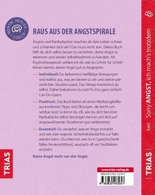 "RAUS AUS DER ANGSTSPIRALE. Ängste und Panikattacken machen... Keine Angst mehr vor der Angst." Oben: "Mental Health Coach"-Logo. Rechts: roter Streifen mit Buchinfos.