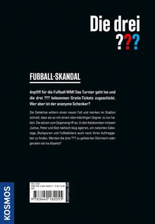 „Die drei ???, Fußball-Skandal. Anpfiff für die Fußball-WM! Gratis-Tickets. Wer ist der anonyme Schenker?“ oben rechts.