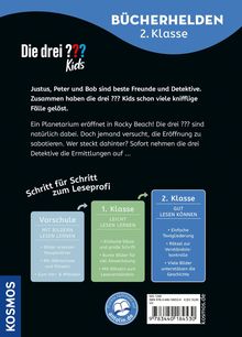 Texte: "BÜCHERHELDEN 2. Klasse", "Die drei ??? Kids", "Schritt für Schritt zum Leseprofi". Buch für junge Leser über Detektive.